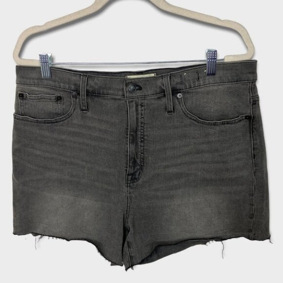NEW Madewell High Rise Denim Shorts Grey Black Size 32 M5774 2021 Cotton 2021 - Picture 3 of 15